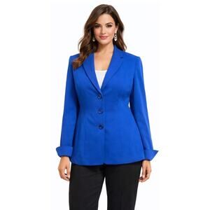 Evan-Picone Blazer Size 6 Formal in Blue 3 Button Jacket